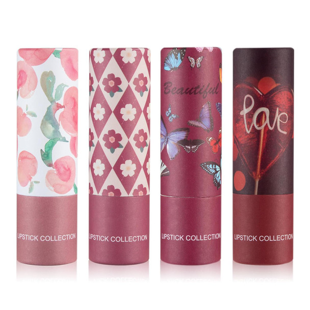 Qiufsse 4Pcs Matte Nude Lipstick Set Natural Moisturizing Red Lipstick Long-Lasting Waterproof Lip Stain Velvet Lipstick Set Nude Lip Makeup For Women-03 Pink06 Rose Bean Paste07 Fuchsia08 Dark Red