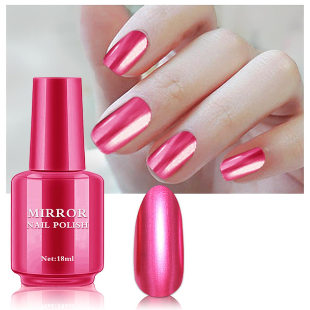 Qiufsse Silver Nail Polish Metallic Mirror Effect Chrome Nail Polish For Diy And Professional Nail Art (18Ml Silver)
