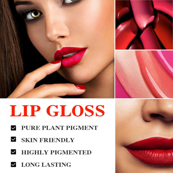 Qiufsse 12 Colors Diy Lip Gloss Pigment Set Liquid Pigment For Lip Gloss Natural Multifunctional High Color Rendering Red Warm Color Pigment For Lip Gloss Making-Set A