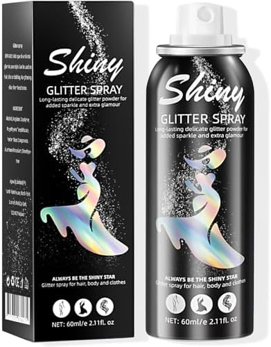 Ragkun Body Glitter Body Glitter Spray Glitter Spray For Hair And Body Long-Lasting And Quick-Drying Silver Glitter Hairspray Suitable For Stage Festival Rave And Makeup Prom (2.11 Fl Oz)