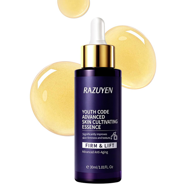 Razuyen Peptides Serum For Face Collagen Hydrating Face Serum For Women Anti Aging Provide Fine Lines And Wrinkles Treatment Bifida Barrier Repair With Vitamin B5 1.01 Fl Oz