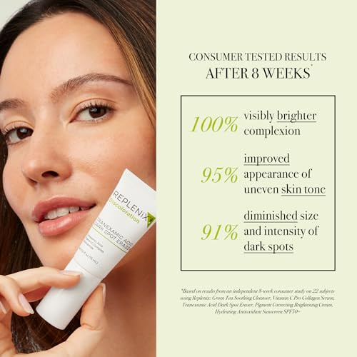 Replenix Tranexamic Acid Dark Spot Treatment Daily Medical-Grade Topical Discoloration Serum For Uneven Skin Tone Gluten Paraben Fragrance & Cruelty Free (0.5 Oz)