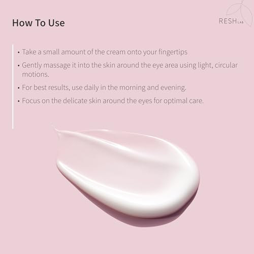 Resh Lab Dark Circle Eye Cream With Caffeine Tranexamic Acid & Arbutin 20Ml | Anti-Aging Eye Treatment For Wrinkles Dark Circles Puffiness & Fine Lines | Hydrating Under Eye Cream