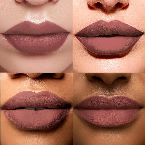Ruby Kisses Velvet Lip Cream Matte Finish Lipstick Rich Color Long Lasting Lip Stain Lightweight Nourishing Hydration High Pigment Lip Tint (Skin Deep)