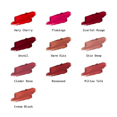 Ruby Kisses Velvet Lip Cream Matte Finish Lipstick Rich Color Long Lasting Lip Stain Lightweight Nourishing Hydration High Pigment Lip Tint (Skin Deep)
