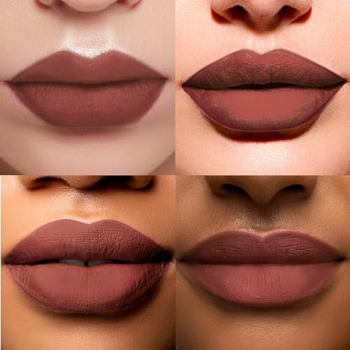 Ruby Kisses Velvet Lip Gloss Matte Finish Lipstick Rich Color Long Lasting Lip Stain Light Weight Nourishing Hydration High Pigment Lip Tint (Warm Kiss)