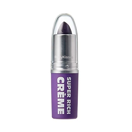 Ruby Kisses Super Rich Creme Lipstick Hydrating Full Coverage Long Lasting Highly Pigmented Smooth Apply Lip Makeup For Women Men (Grape Purple)
