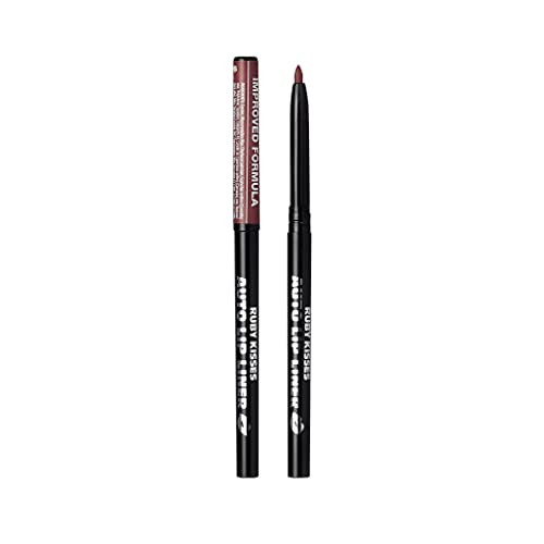 Ruby Kisses Auto Lip Liner Pencil (Cocoa 3 Pack) Long Lasting & Non-Fading Smooth Application Non-Feathering With Rich Pigmented Color No Sharpener Needed Ideal For Full Lips Look