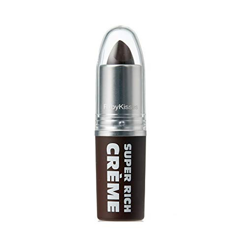 Ruby Kisses Super Rich Creme Lipstick Hydrating Full Coverage Long Lasting Highly Pigmented Smooth Apply Lip Makeup For Women Men (Ebony)