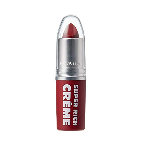 Ruby Kisses Super Rich Creme Lipstick Hydrating Full Coverage Long Lasting Highly Pigmented Smooth Apply Lip Makeup For Women Men (Raisin)