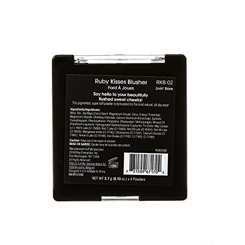 Ruby Kisses Bare Blusher Sweet Cheeks Palette (Rkb02 Livin' Bare)