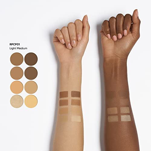 Ruby Kisses Flawless Finish With 3D Contour Powder Makeup Palette - Multiple Contouring Options Easy Blending Long-Lasting Formula Sculpt &Highlighting Professional Finish (Light Medium)