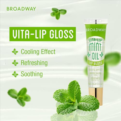 Ruby Kisses Broadway Vita-Lip Clear Lip Gloss (2 Pack Mint & Coconut Oil) Ultra-Hydrating & Soothing Formula With Vitamin Oils High-Shine Non-Sticky Finish Healing Lip Balm For Healthy Lips