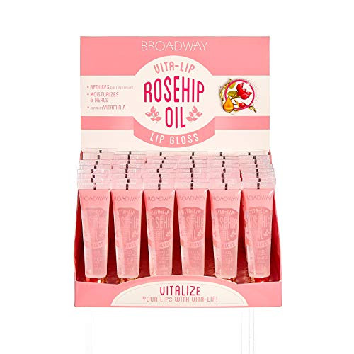 Ruby Kisses Broadway Vita-Lip Clear Lip Gloss (Rosehip Oil 48 Pack) Ultra-Hydrating & Soothing Formula With Vitamin Oils High-Shine Non-Sticky Finish Healing Glossy Lip Balm With Vitamin A
