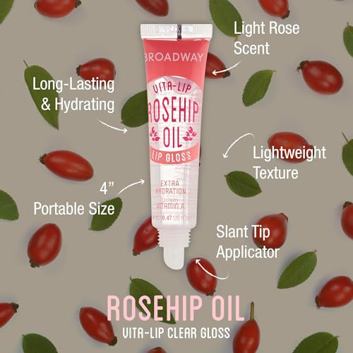 Ruby Kisses Broadway Vita-Lip Clear Lip Gloss (Rosehip Oil 48 Pack) Ultra-Hydrating & Soothing Formula With Vitamin Oils High-Shine Non-Sticky Finish Healing Glossy Lip Balm With Vitamin A