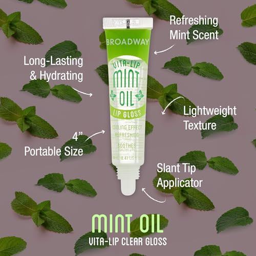 Ruby Kisses Broadway Vita-Lip Clear Lip Gloss (5 Pack Mint Rosehip Coconut Argan Oil Mango Butter) Ultra-Hydrating & Soothing Formula With Vitamin Oils High-Shine Non-Sticky Finish Lip Balm