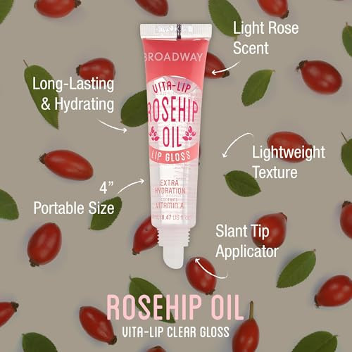 Ruby Kisses Value Lip Care Travel Kit With Rosehip Oil Clear Lip Gloss High Shine Plumping Gloss Pink Lip Oil Booster Exfoliating Lip Scrub Hydrating Intensive Lip Mask + Holographic Makeup Bag