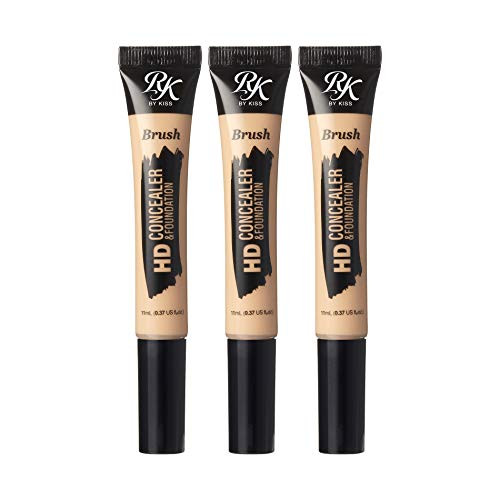 Ruby Kisses 4-In-1 Concealer Color Corrector Contour & Highlight Full Coverage Natural Finish Covers Under Eye Circles & Blemishes Hydrating & Long Lasting Formula (Light Ivory 3 Pack)