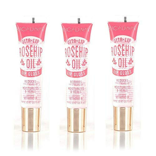 Ruby Kisses Broadway Vita-Lip Clear Lip Gloss (Rosehip Oil 3 Pack) Ultra-Hydrating & Soothing Formula With Vitamin Oils High-Shine Non-Sticky Finish Healing Glossy Lip Balm With Vitamin A