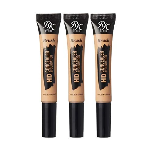 Ruby Kisses 4-In-1 Concealer Color Corrector Contour & Highlight Full Coverage Natural Finish Covers Under Eye Circles & Blemishes Hydrating & Long Lasting Formula (Medium Beige 3 Pack)