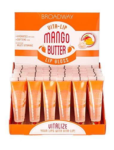 Ruby Kisses Broadway Vita-Lip Clear Lip Gloss (Mango Butter 48 Pack) Ultra-Hydrating & Soothing Formula With Multi-Vitamin Oils High-Shine Non-Sticky Finish Nourishing Glossy Lip Balm Softens Skin