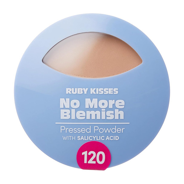 Ruby Kisses No More Blemish Face Powder With Salicylic Acid Korean Makeup Matte Finish Full Coverage Pressed Powder (Golden Glow)