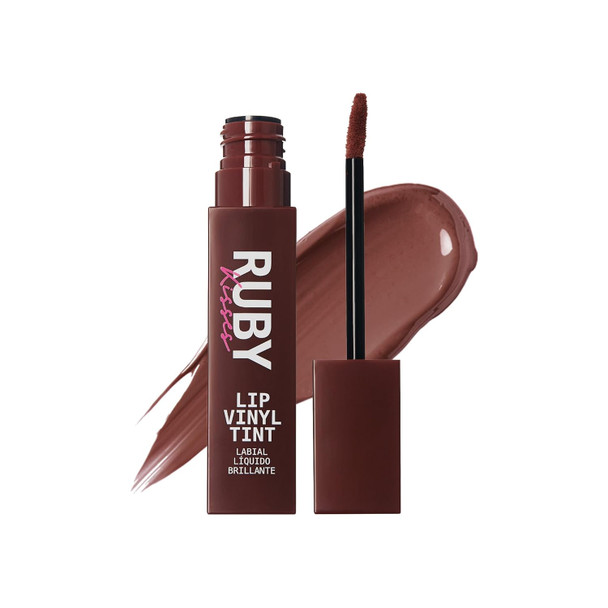 Ruby Kisses Lip Vinyl Tint - High-Pigment Transfer-Proof Smudge-Proof Liquid Lipstick Soft-Satin Shine Lightweight Makeup Long-Lasting Lip-Gloss Full Coverage Color (Kiss Me 2.8Ml)