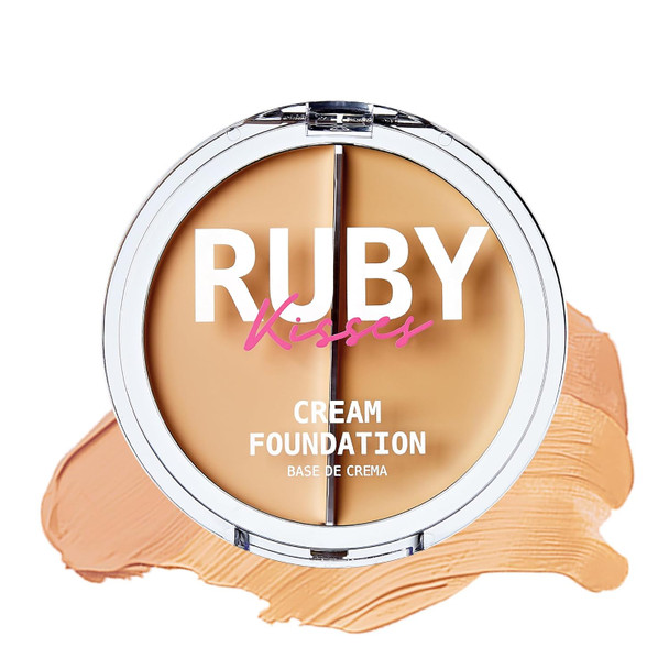 Ruby Kisses 3D Face Creator Cream Foundation & Concealer 12 Hours Long Lasting Medium To Full Coverage Non-Greasy Ideal For Makeup & Contour Palette (Level 16)