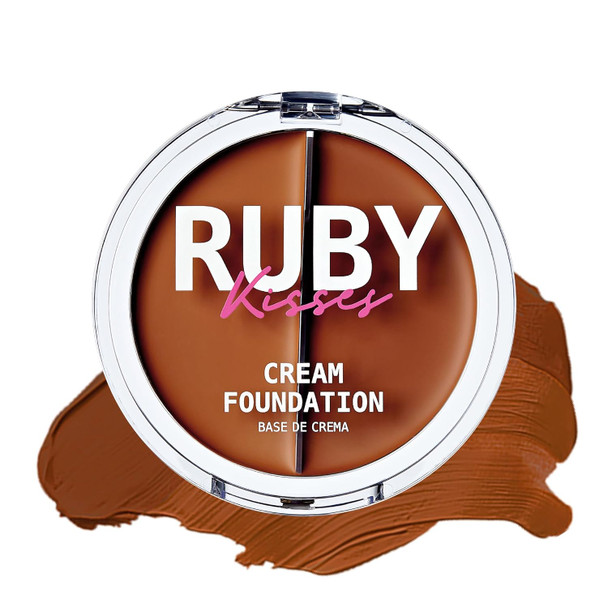 Ruby Kisses 3D Face Creator Cream Foundation & Concealer 12 Hours Long Lasting Medium To Full Coverage Non-Greasy Ideal For Makeup & Contour Palette (Level 16)