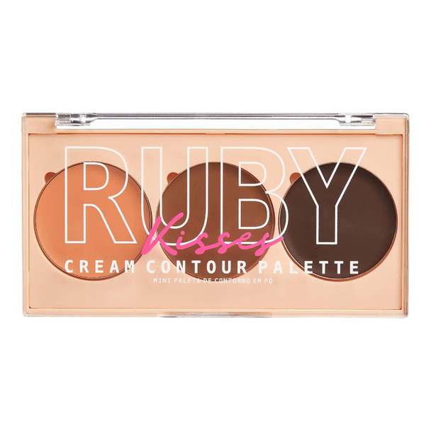 Ruby Kisses Contour Palette 3-In-1 Contour Conceal Highlight All-In-One Mini Palette Long-Lasting Easy To Blend Cream Contour Palette For Oily And Dry Skin (Medium To Tan)