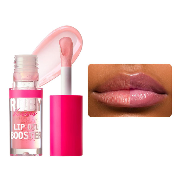 Ruby Kisses Lip Oil Booster Hydrating Lip Gloss With Nourishing Natural Oil Blend Jumbo Wand For Easy Application Non-Sticky Formula (Honey Waffles)