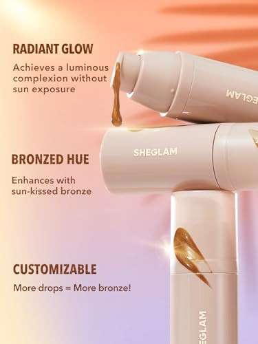 Sheglam Glo Hero Bronzing Drops Liquid Bronzer For Face & Skin Creates A Sun-Kissed Glow Vegan & Cruelty-Free Gold