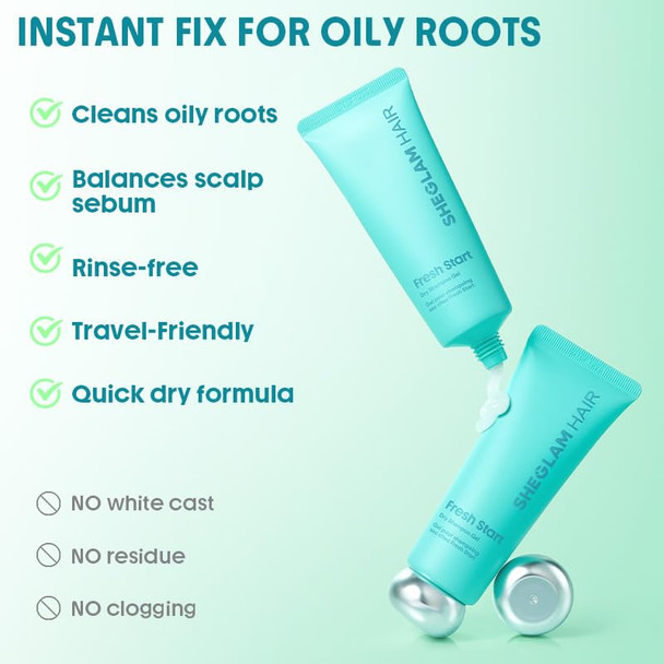 Sheglam Travel Dry Shampoo Gel For Oily Hair | Non Aerosol | Instantly Refresh & Volumize | For Men And Women | Tsa Approved | 2.36 Fl Oz