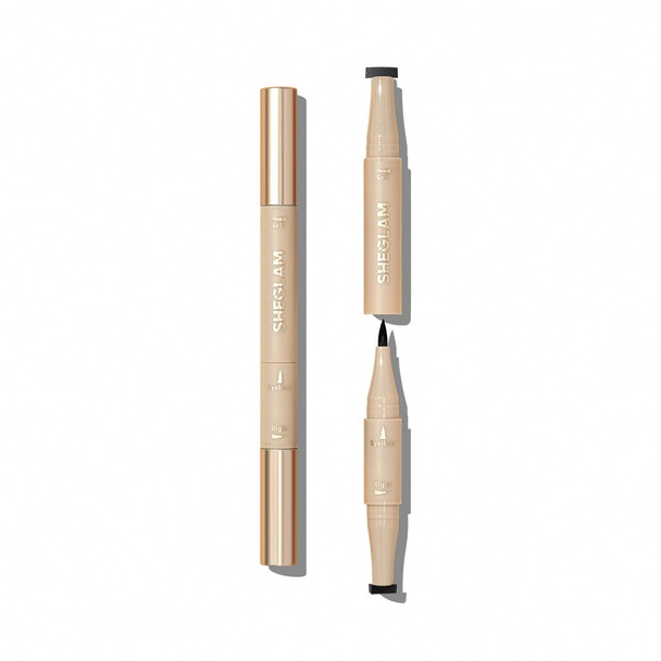 Sheglam Multi-Tasker Line & Detail Eyeliner Pen-Black 2 In 1 Waterproof Double Head Liquid Eyeliner Pencil