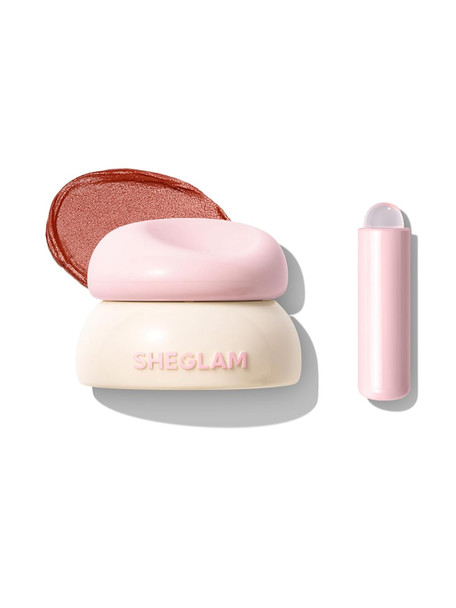 Sheglam Bounce Putty Pocket Lip Pot Velvet Matte Lip Gloss Soft High Pigment Color Lip Stain With Brush-Peachy Pie