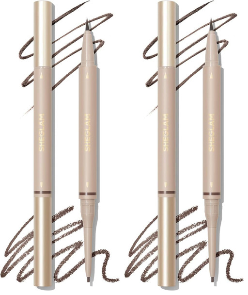 Sheglam Dual-Sided Eyebrow Pencils Cream Waterproof Long Lasting Eye Brow Pen Makeup - Auburn
