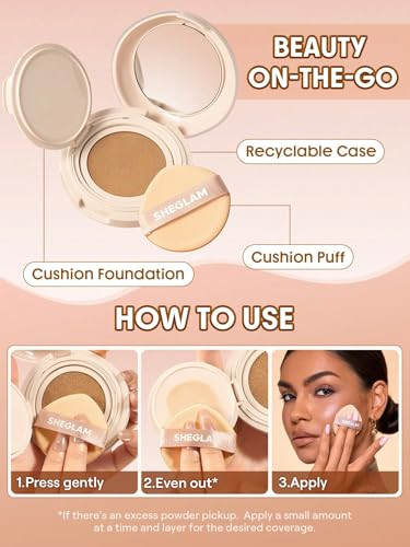 Sheglam Lock & Go Long-Lasting Cushion Foundation Soft Matte Weightless Waterproof For Flawless Base Makeup-Fair