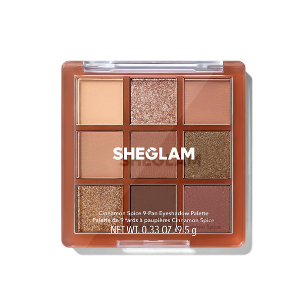 Sheglam Eyeshadow Palette 9-Color Ultra-Pigmented Shimmer & Matte Shades Vegan & Cruelty-Free-Just Blushed