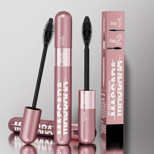 Sjxyoyds 2 In 1 Mascara For Natural Lengthening And Thickening EffectLash Eascara Volume And Length 5X Longer Waterproof