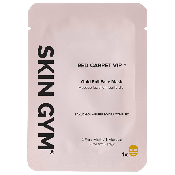 Skin Gym Gold Foil Face Mask - With Bakuchiol And Super Hydra Complex With Sodium Hyaluronate And Amino Acids- Soothing Anti Aging Depuffing And Anti Wrinkle 1 Pack