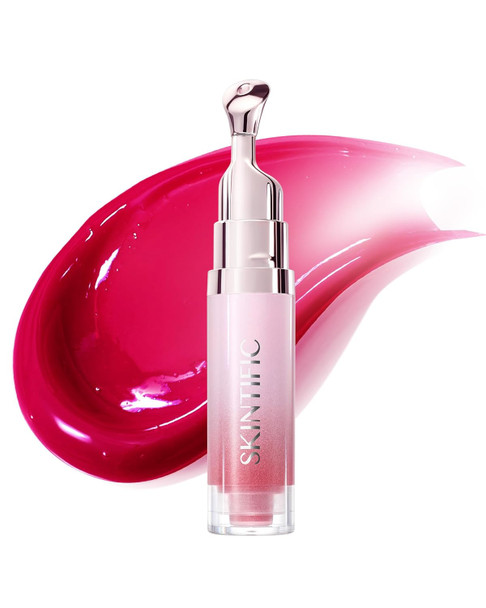 Skintific Peptide Brightening Lip Serum Hydrating & Plumping Tinted Lip Gloss Moisturizing Lip Balm With Polypeptides & Squalane For Glossy Sheer Smooth Lips (01 Baby Pink)