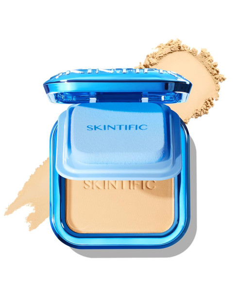Skintific Ultra Cover Powder Foundation Full Coverage Matte Finish One-Swipe Flawless Pressed Powder With Oil Control Lightweight & Long-Lasting Pore-Blurring For Oily Skin (02 Ivory)