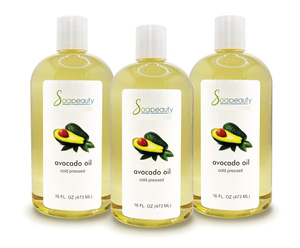 Soapeauty Avocado Oil For Skin & Hair - Cold Pressed - 100% Pure & Natural - Carrier Oil For Essential Oils - Massage Oil - 32 Fl Oz