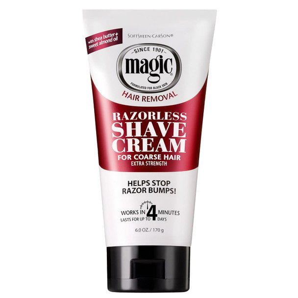 Softsheen Carson Magic Razorless Shaving Cream Depilatory Hair Removal Cream For Body Hair Extra Strength Works In 4 Minutes For 6 Oz