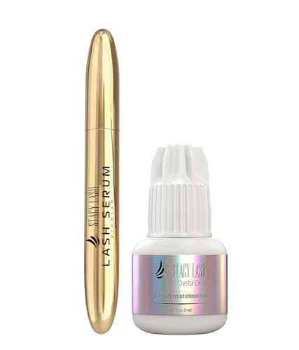 Stacy Lash Crystal Clear Eyelash Extension Glue 5Ml & Serum 5Ml For Lashes Growth & Thickness/Enhancing Natural Eyelashes/With Biotin / 1Sec Drying Time/Retention 8 Weeks/Transparent Adhesive