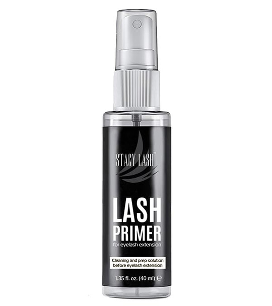 Stacy Lash Lightning Speed Eyelash Extensions Glue 5Ml + 40Ml Primer/ 0.3 Sec Drying Time/Retention 6-8 Weeks/Lowest Fumes/Maximum Bonding Power/Professional Use Only/Black Adhesive