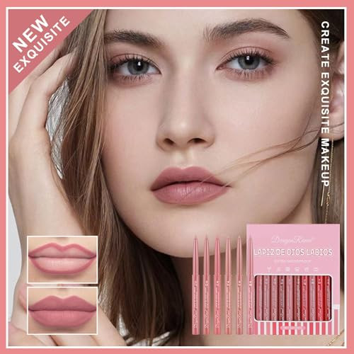 Sulily 12 Colors Matte Lip Liner/Lipstick SetOne Step Lips Makeup KitVelvet Nude Collection Waterproof Long Wear Lip Gloss Lip Liner For Women To Create The Perfect Matte Lip Look