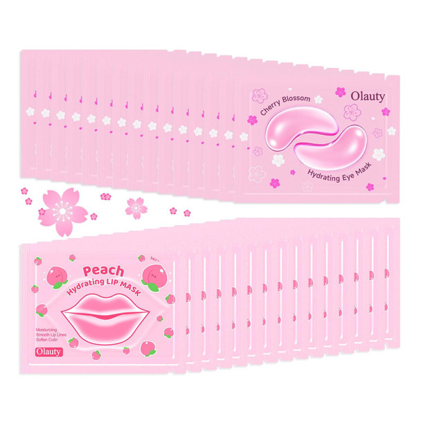 Sulily 30 Lip Mask & Eye Mask 24K Gold Crystal Gel Collagen Eye Patches For Puffy Eyes Valentines Day s Party Favors Galentines s Bulk s Bachelorette Party Accessories Small s