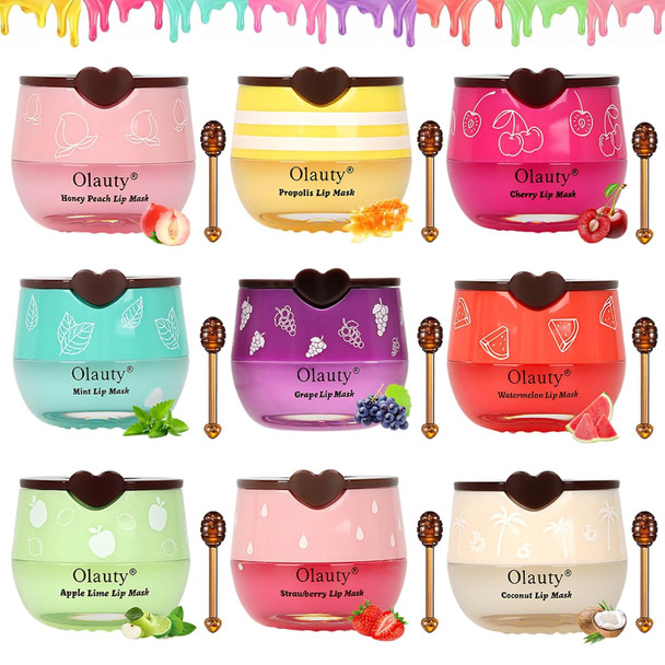 Sulily 4Pcs Bee Lip Balm Honey Pot Lip Mask Skincare Prevention Lip Dry SetStrawberry Watermelon Apple Lime Honey Lip Sleeping Moisturizing Lip Balm Mothers Day s Easter Basket Stuffers