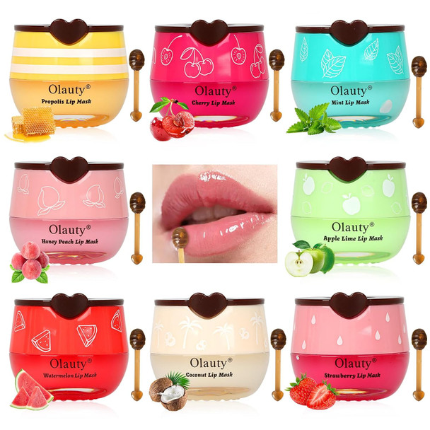 Sulily 4Pcs Bee Lip Balm Honey Pot Lip Mask Skincare Prevention Lip Dry SetStrawberry Watermelon Apple Lime Honey Lip Sleeping Moisturizing Lip Balm Mothers Day s Easter Basket Stuffers